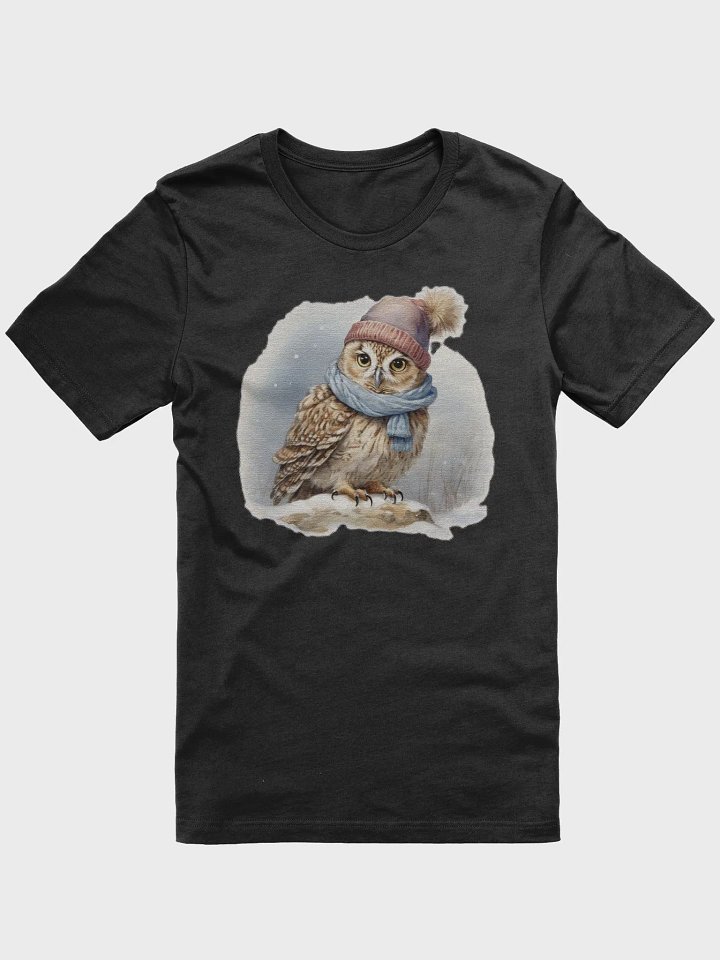 Adorable cute owl wearing a hat and scarf Supersoft T-Shirt product image (1)