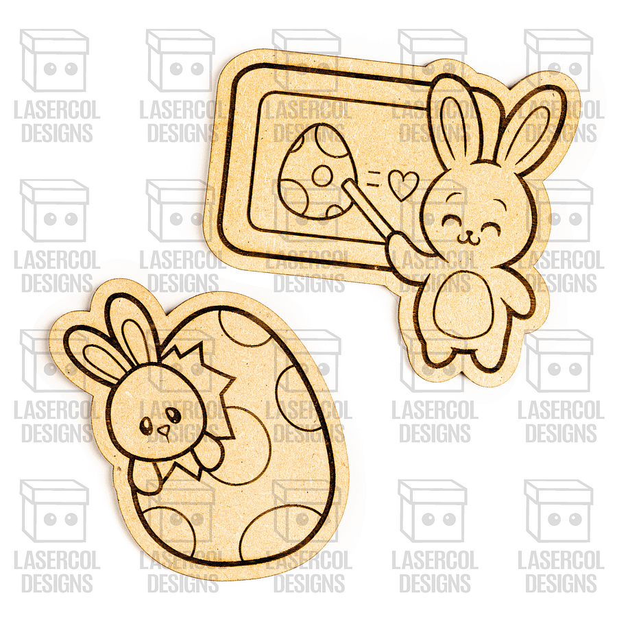 Easter Bunny Paint Kit DIY Cut Outs Set 6 - Laser Cut Files product image (6)