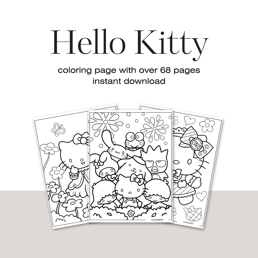 Hello kitty coloring pages with over 68 pages product image (1)