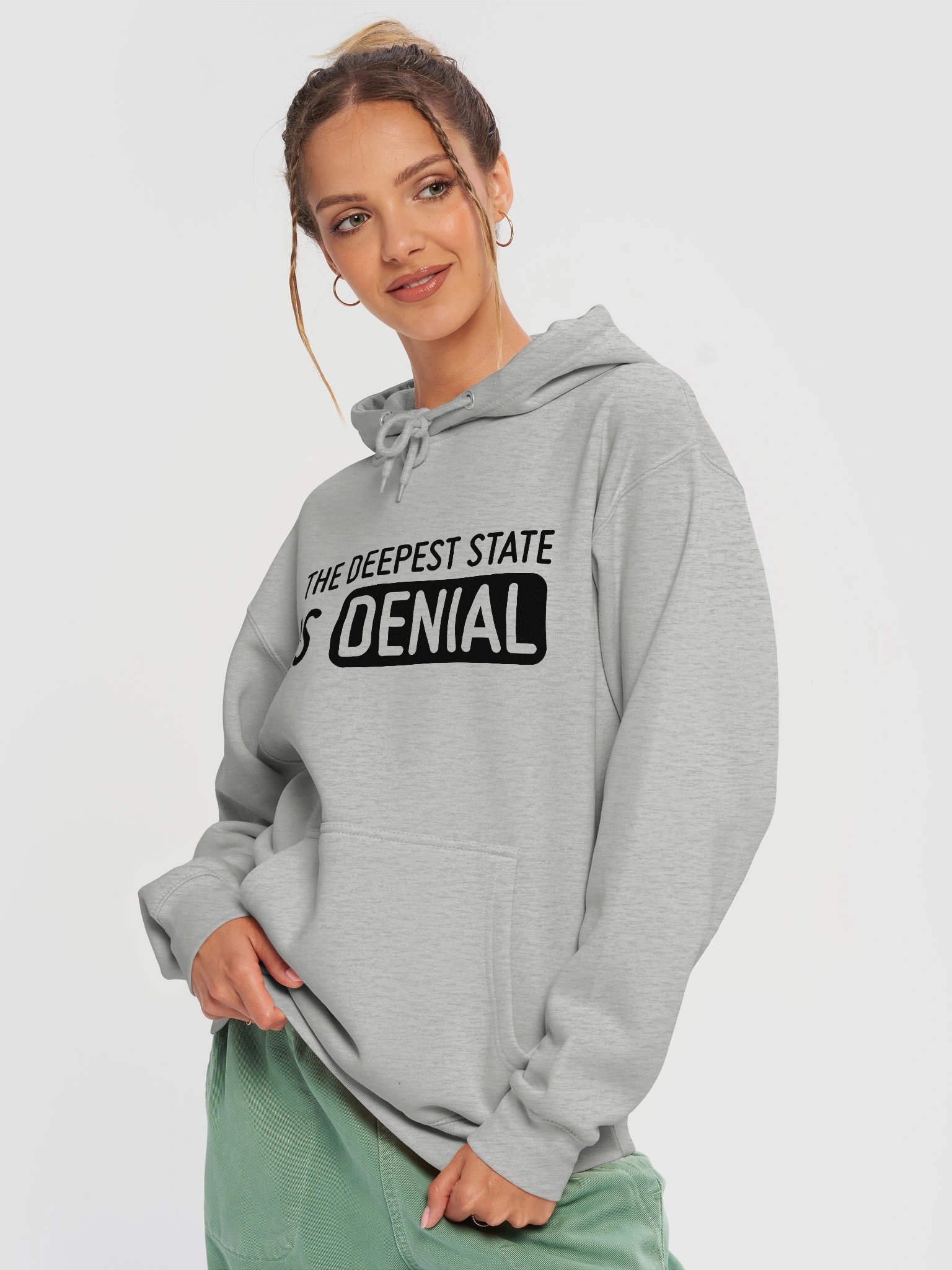 The Deepest State is Denial Hoodie (Black Print Version) product image (3)
