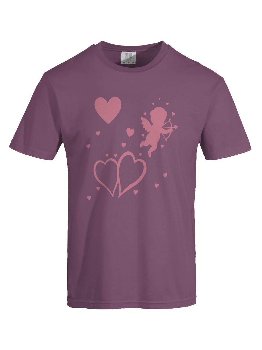 Cupid's Hearts Silhouette Garment Dyed T-Shirt product image (70)