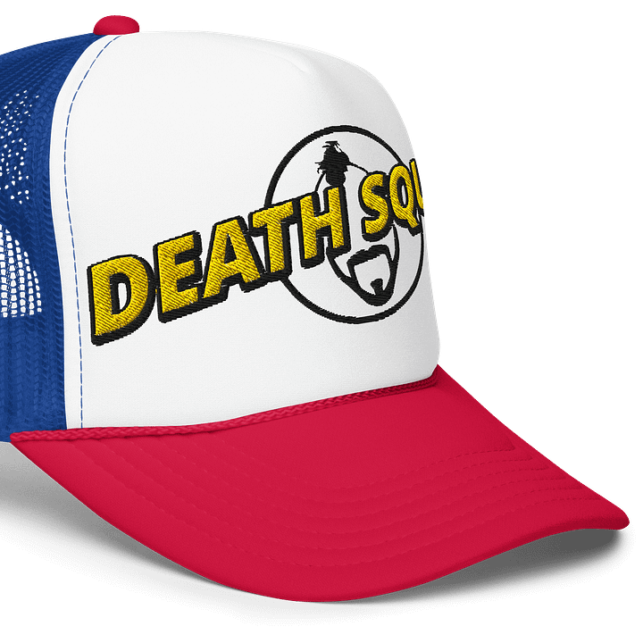 Death Squad Superhero Embroidered Trucker Hat Light product image (21)