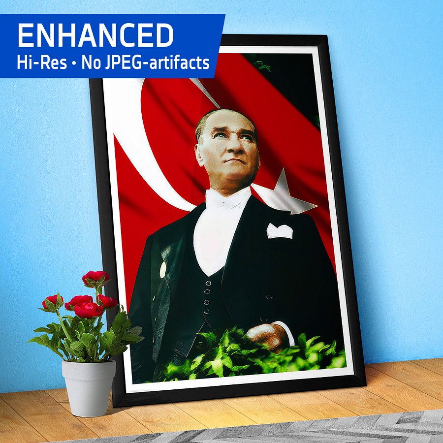 Mustafa Kemal Atatürk poster with Border — Turkey poster product image (1)