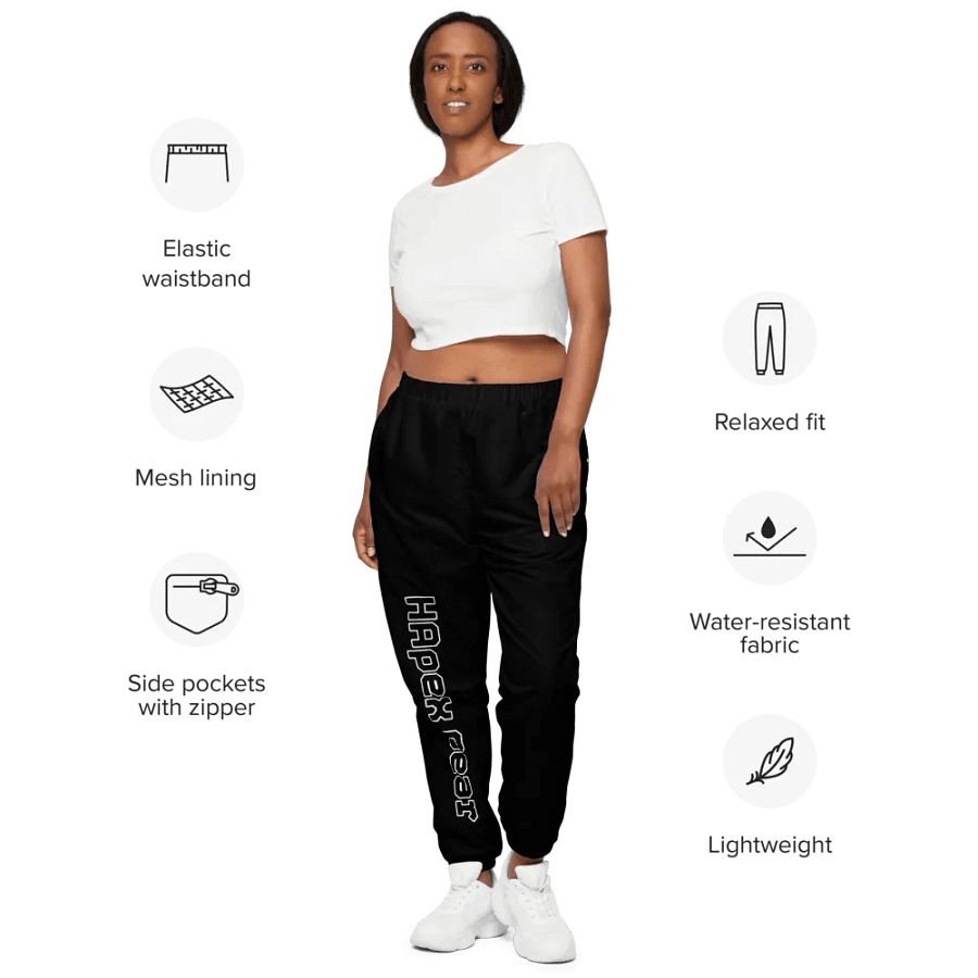Unisex Track Pants - Black - Black HApex Gear Black Logo product image (8)