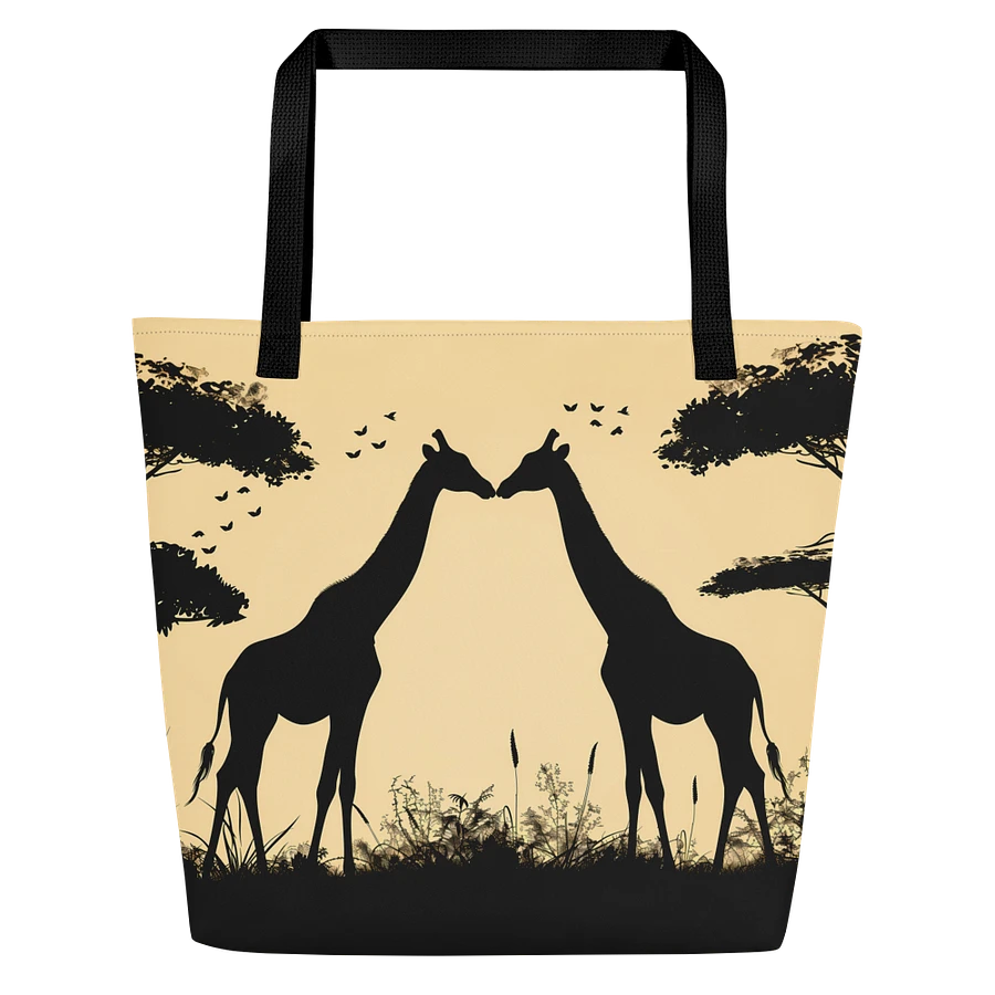 Tote Bag: Giraffe Couple in Savanna Sunset Elegant Wildlife Theme Design product image (3)