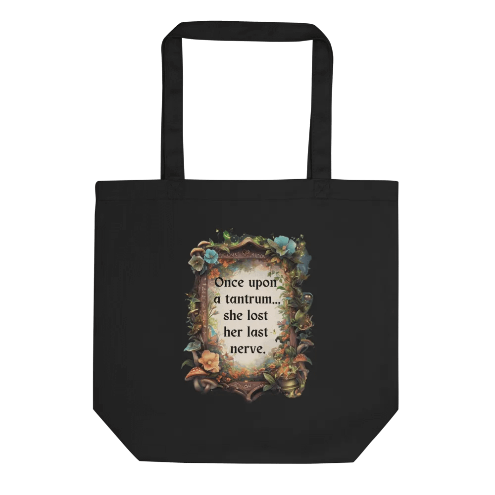 Funny Mom Tote Bag – ‘Once Upon A Tantrum’ Parenting Humor Shopping Bag Tall product image (1)