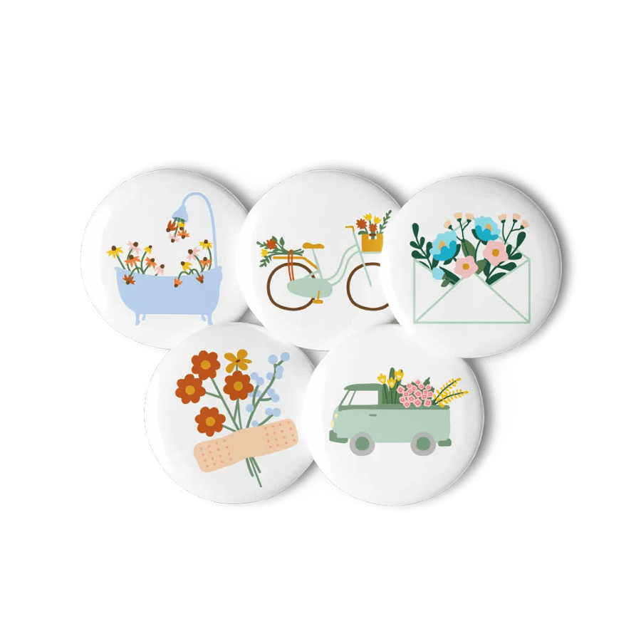 Floral Pickup Truck Pin Button Set product image (11)