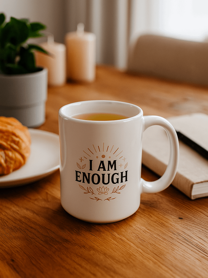 "I Am Enough" Mindfulness Mug – Spiritual Affirmation Gift for Meditation & Self-Love product image (1)