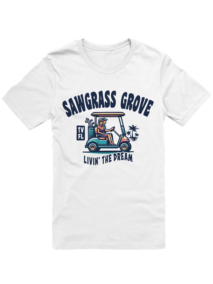 Sawgrass Grove TV Florida USA Fun Golf Cart Design T-shirt product image (2)