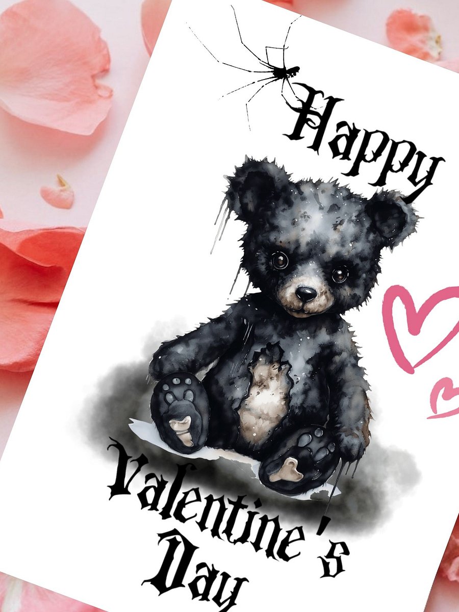 Printable Creepy Bear Valentine's Card product image (5)