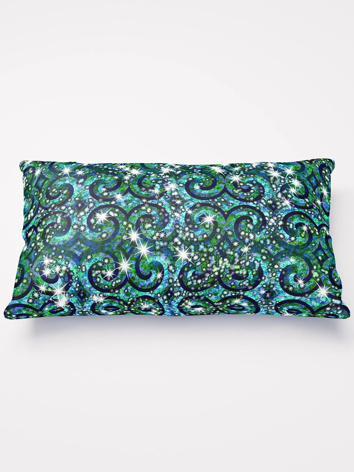 Blue Green Sparkle Swirl Throw Pillow product image (3)