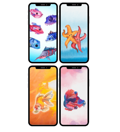 Underwater Critters - Digital Phone Wallpaper Set product image (1)