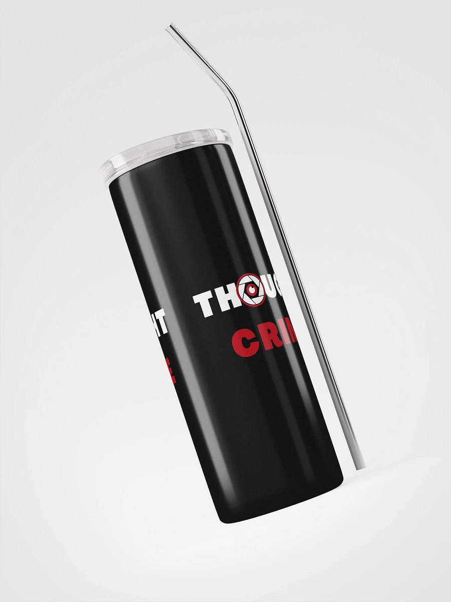 Black stainless steel tumbler thought crime product image (3)