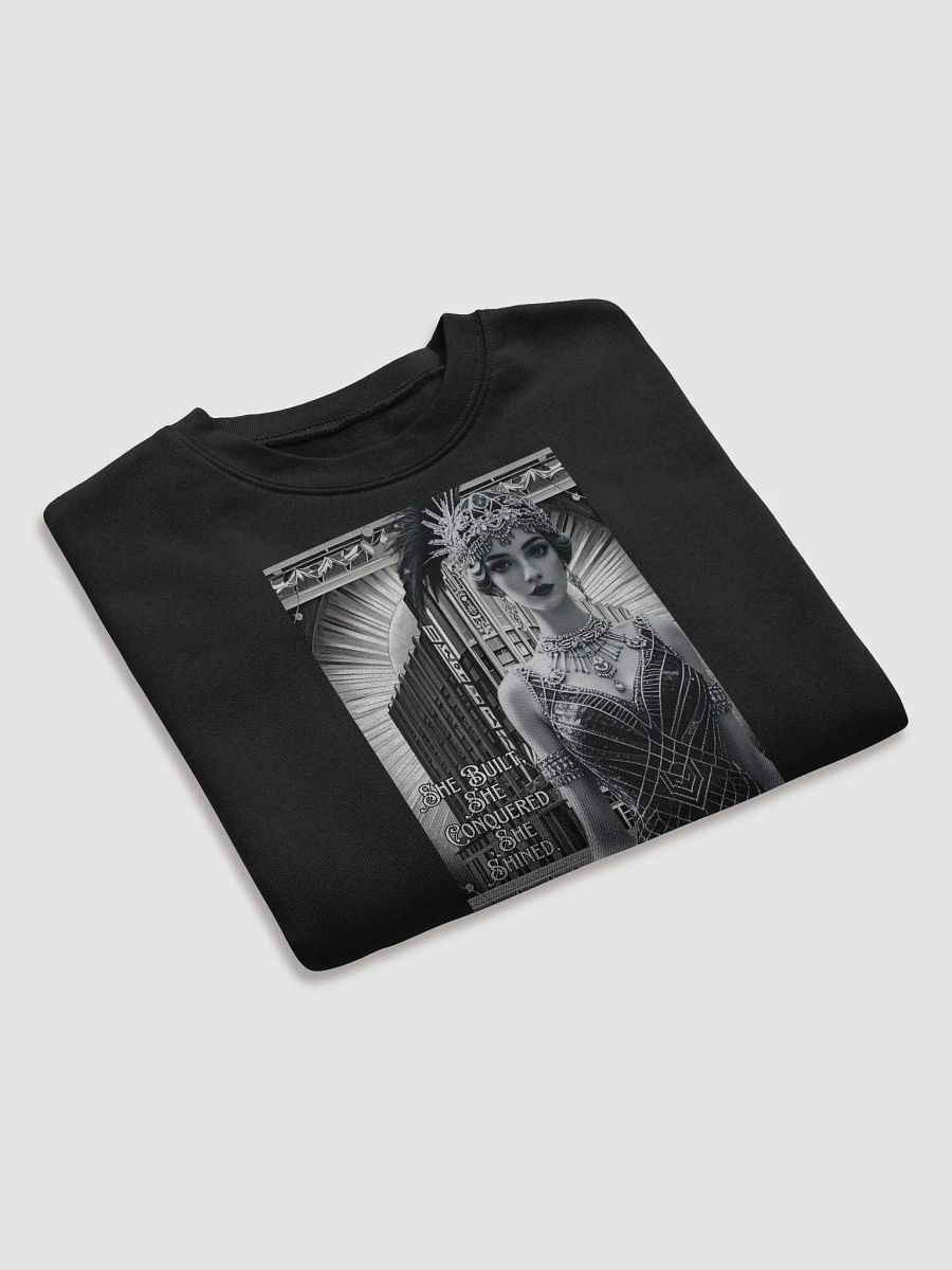 She Built, She Conquered, She Shined – 1920s Glamour Cropped Long Sleeve T-Shirt product image (7)