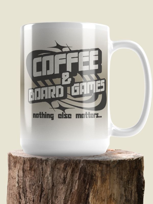 Retro Coffee & Board Games Mug, large 15oz Coffee Cup product image (1)