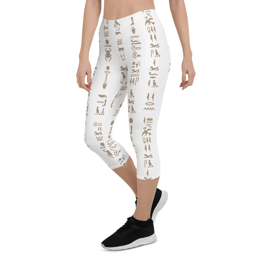 Isis White All-Over Print Capri Leggings product image (5)