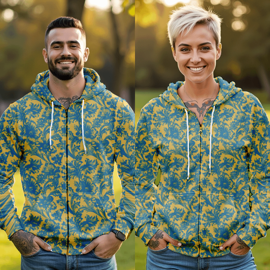Fleur Royale | Recycled ZIP Unisex Hoodie product image (1)