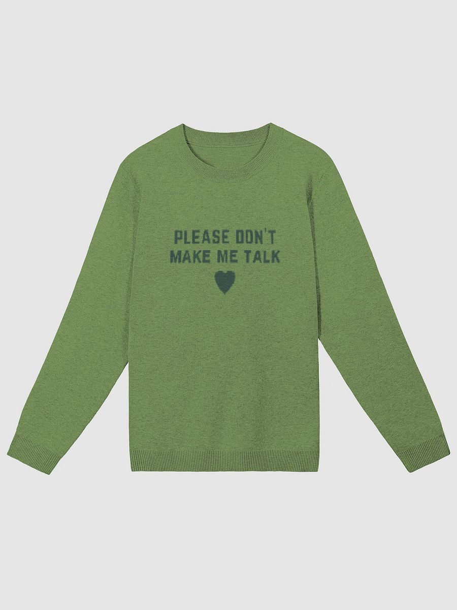 PLEASE DON'T MAKE ME TALK (duotone green) knitwear classic crewneck product image (3)