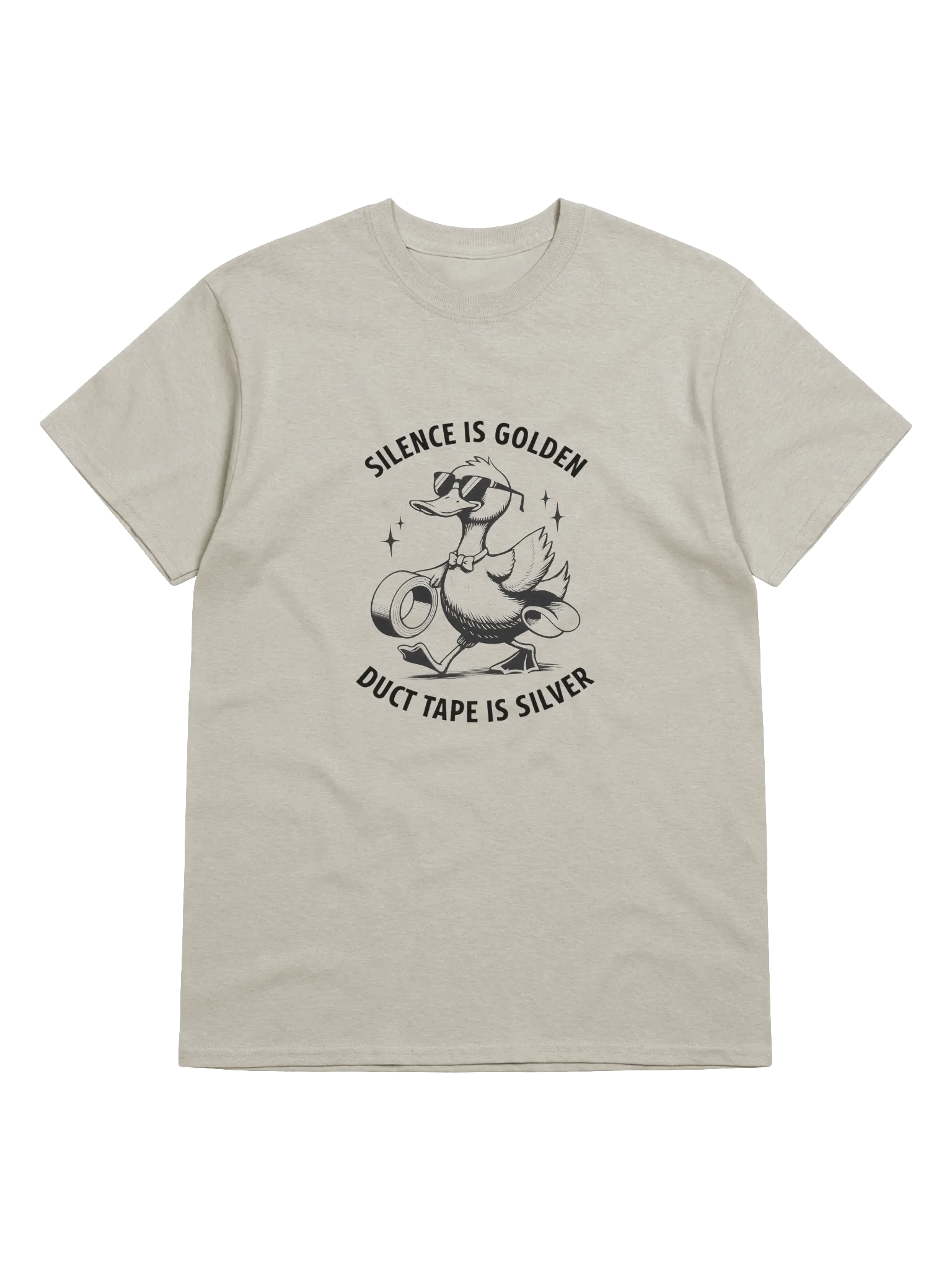 Silence Is Golden Duct Tape Is Silver T-Shirt | Funny Sarcastic Duck Meme Tee product image (1)