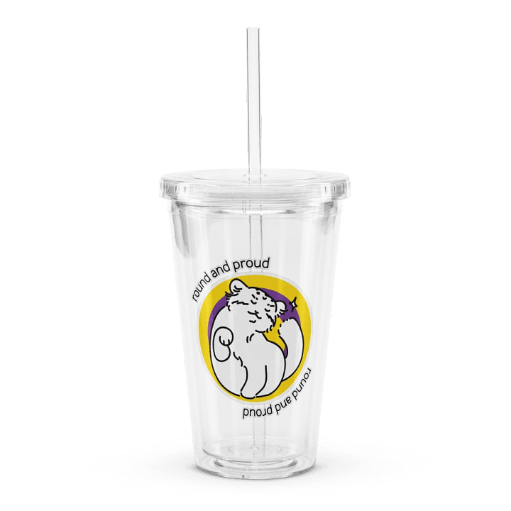 Round and Proud Manul Intersex Version - Transparent Cup & Straw product image (1)