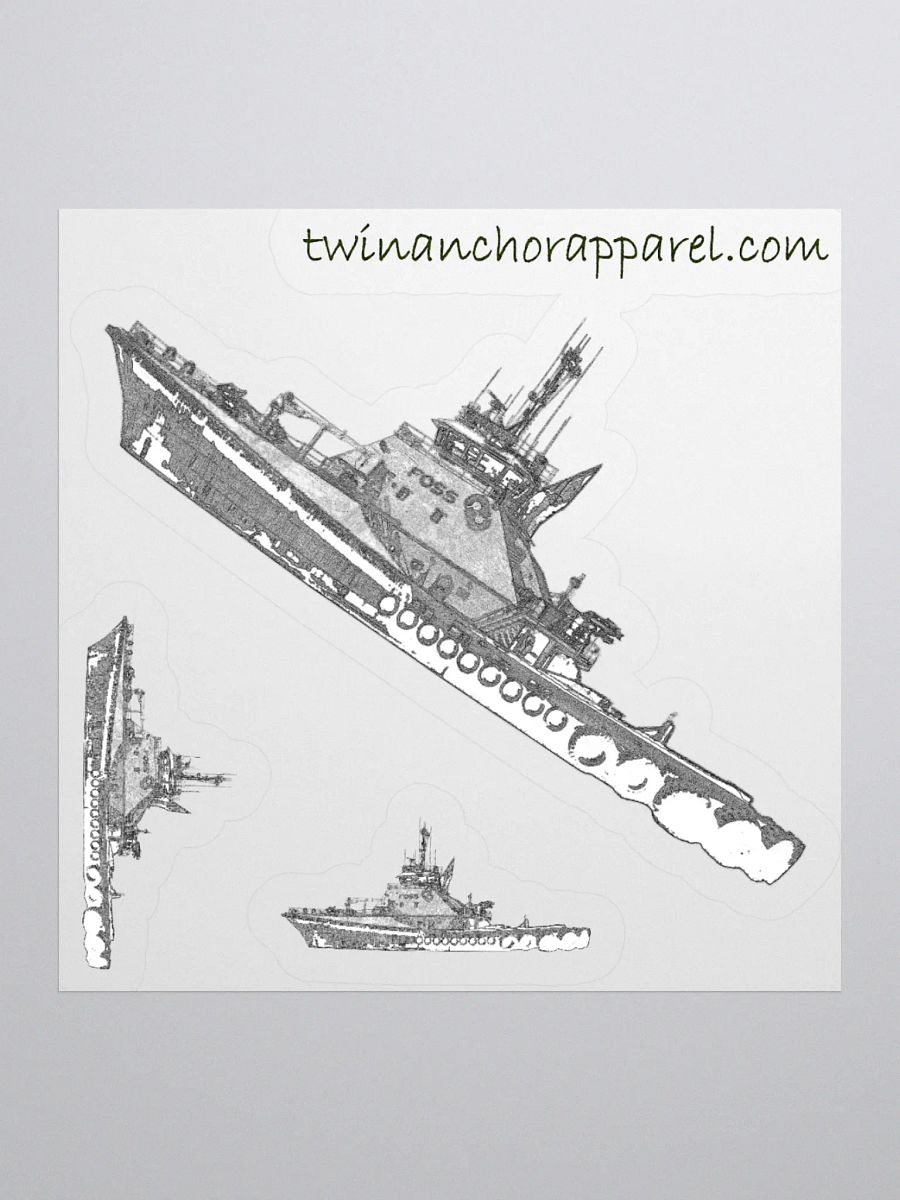 Foss Tugboat Sketch Kiss Cut Stickers product image (2)