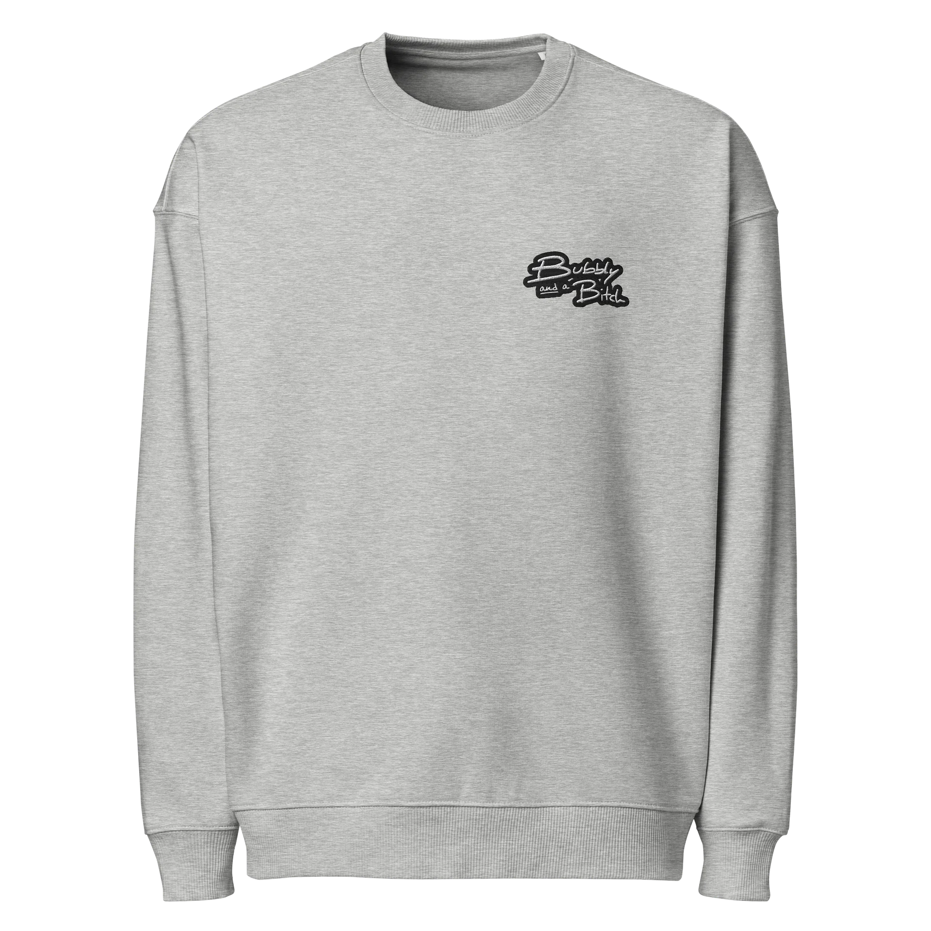 Bubbly and a B (B&W bubble design) organic oversized crewnweck product image (1)