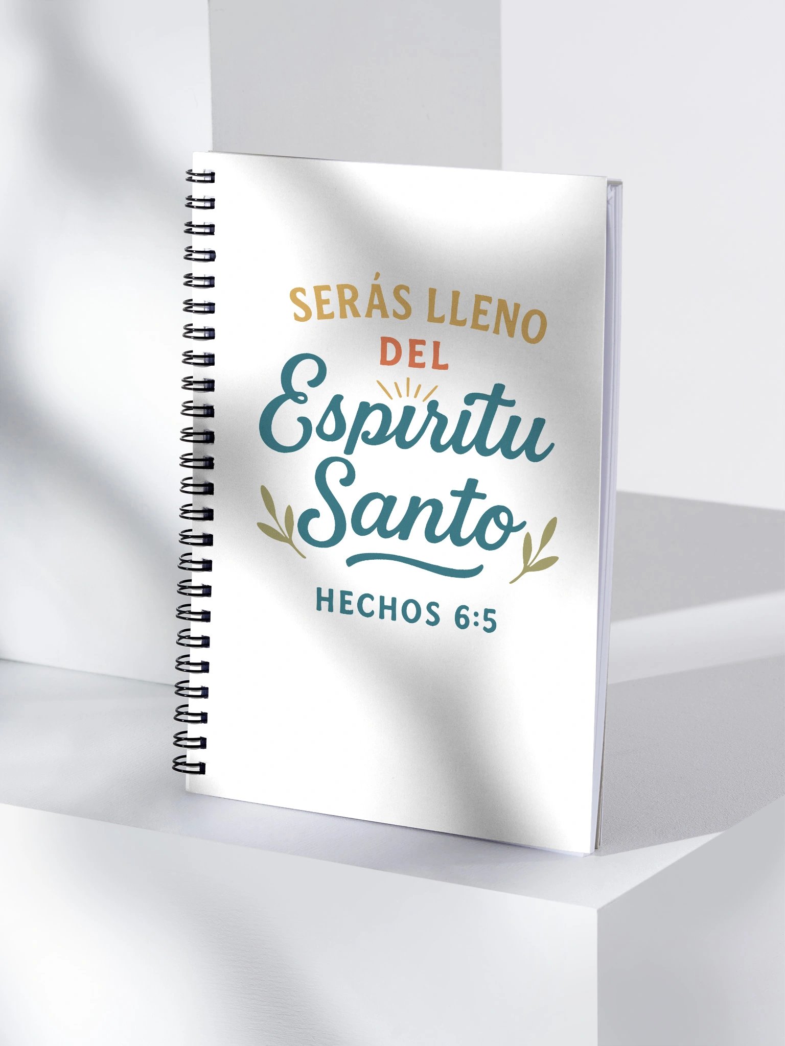 Christian Spiral Notebook – “Serás Lleno del Espíritu Santo” – Spanish Acts 6:5 product image (4)