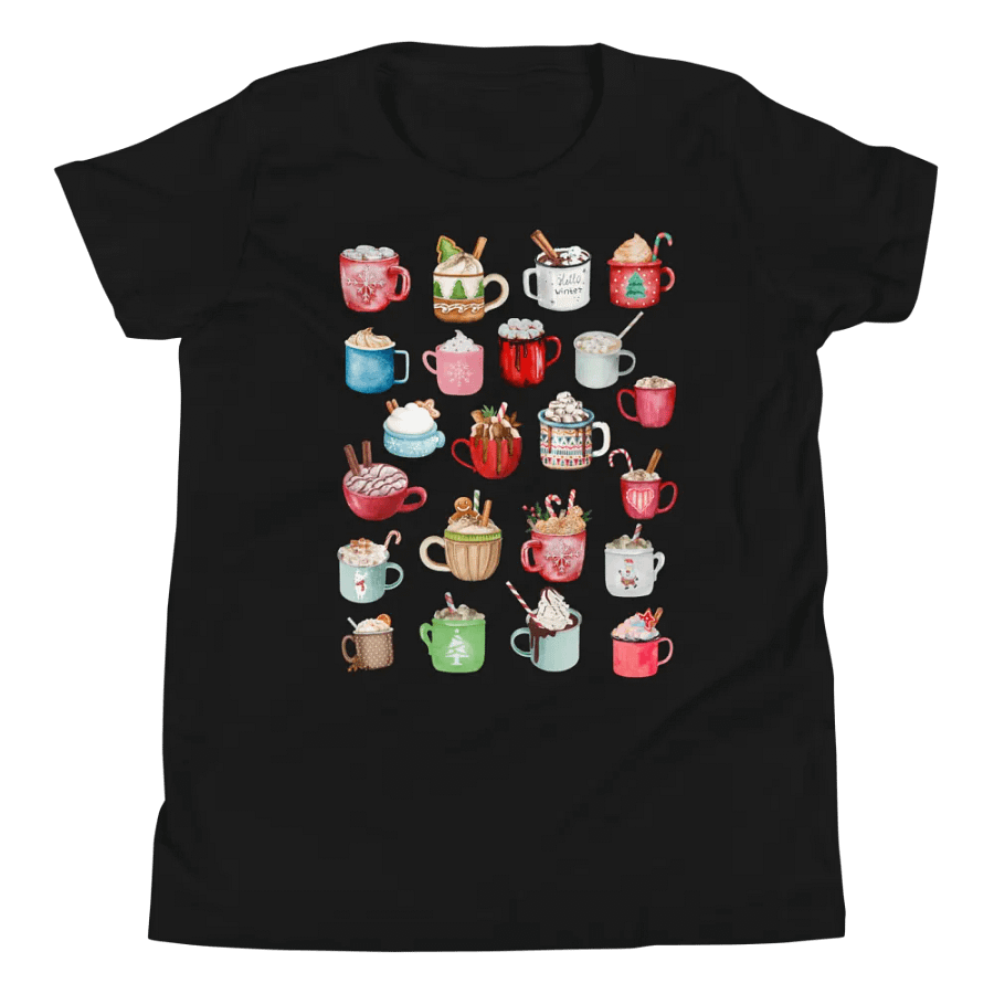 Hot Cocoa Collage Winter Youth T-Shirt product image (1)