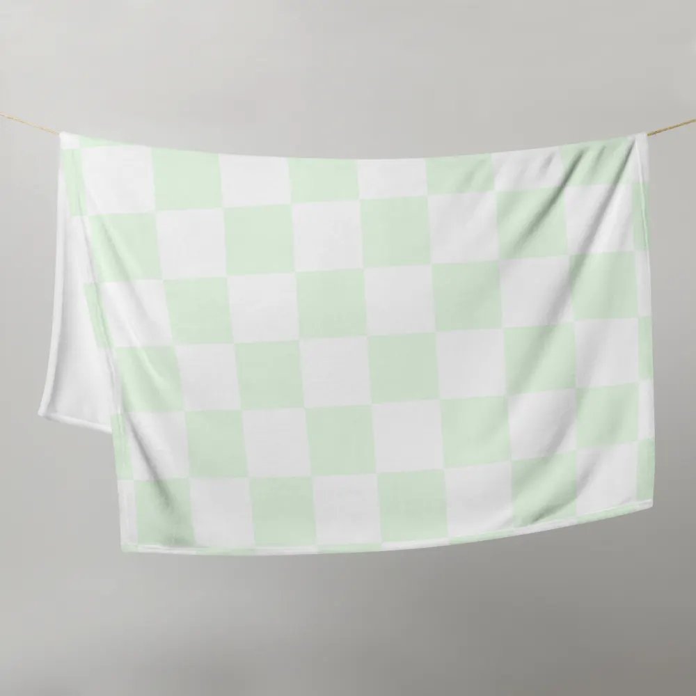 Squares White and Limegreen/Throw Blanket by Allcolor product image (11)