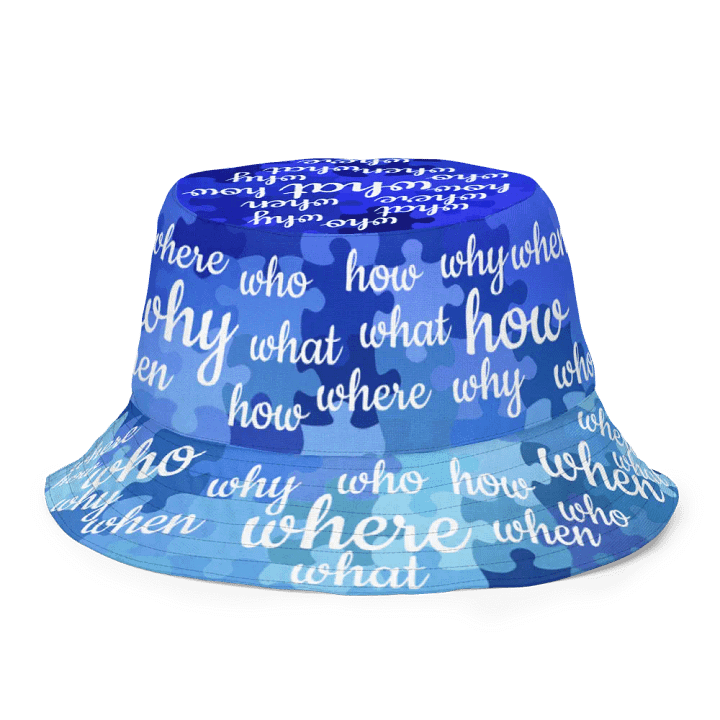 How Puzzling Blue Reversible Bucket Hat product image (1)