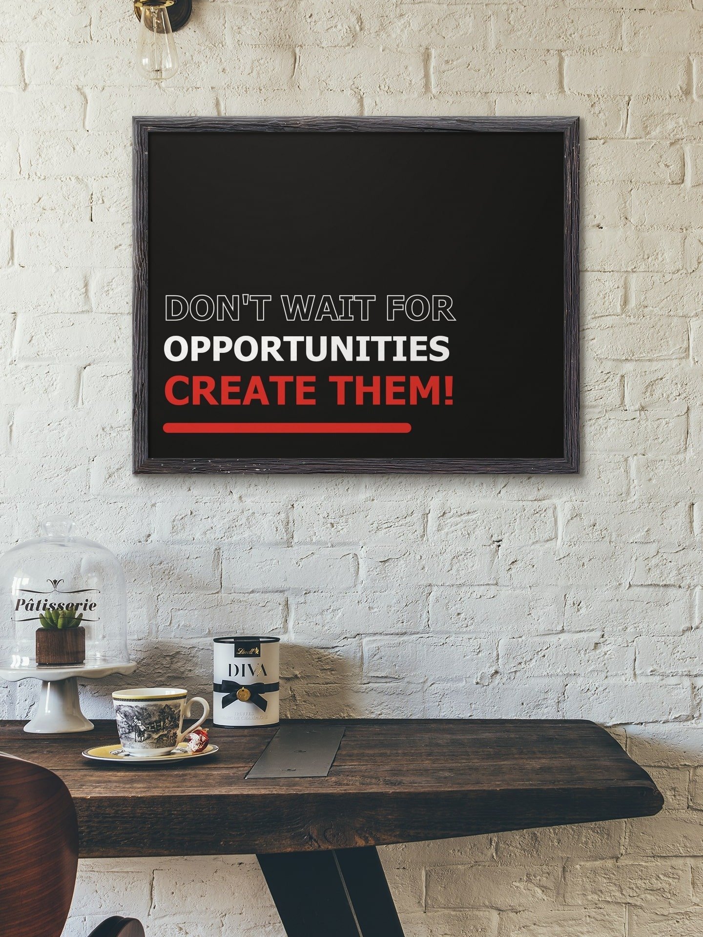 Don't Wait For Opportunities, Create Them! Bold Inspirational Quote Poster, Entrepreneurial Motivational Print, Office & Home Wall Art Decor product image (3)