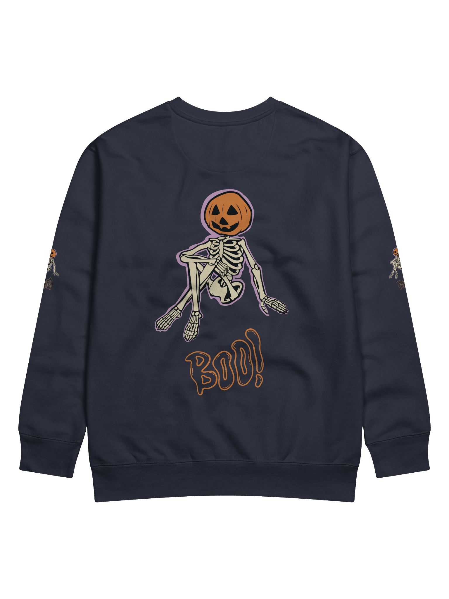 Pumpkin Head Skeleton Sweatshirt with BOO Design product image (31)