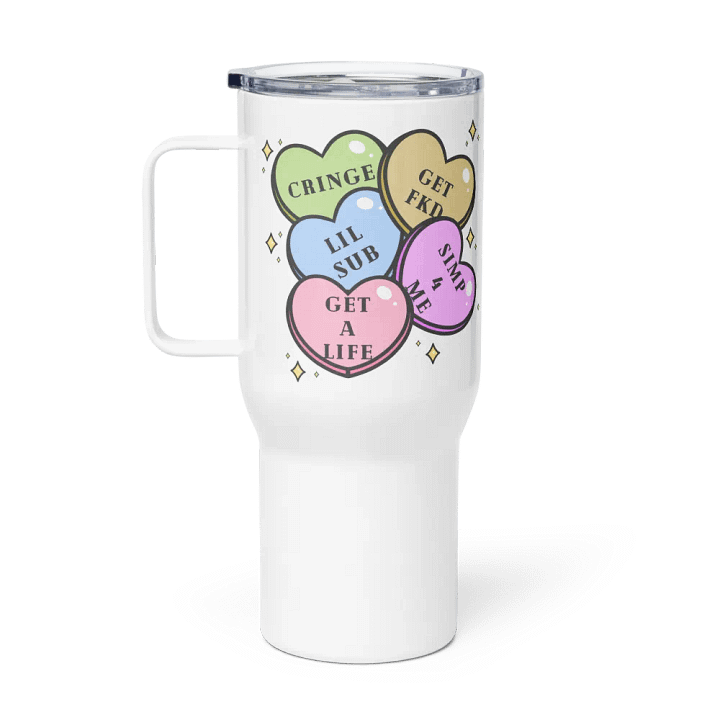 Streamer Conversation Hearts Travel Tumbler product image (1)