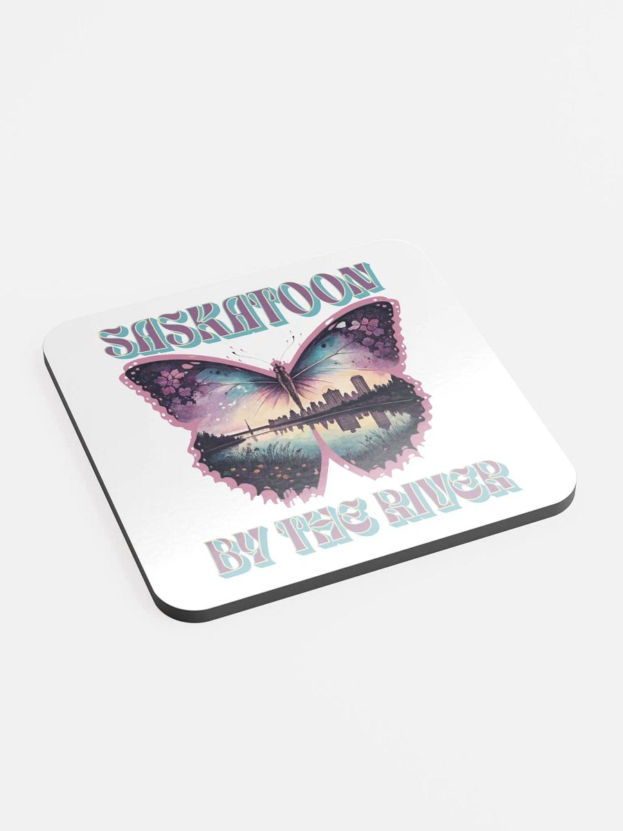 Saskatoon By The River Butterfly Glossed Coaster product image (3)