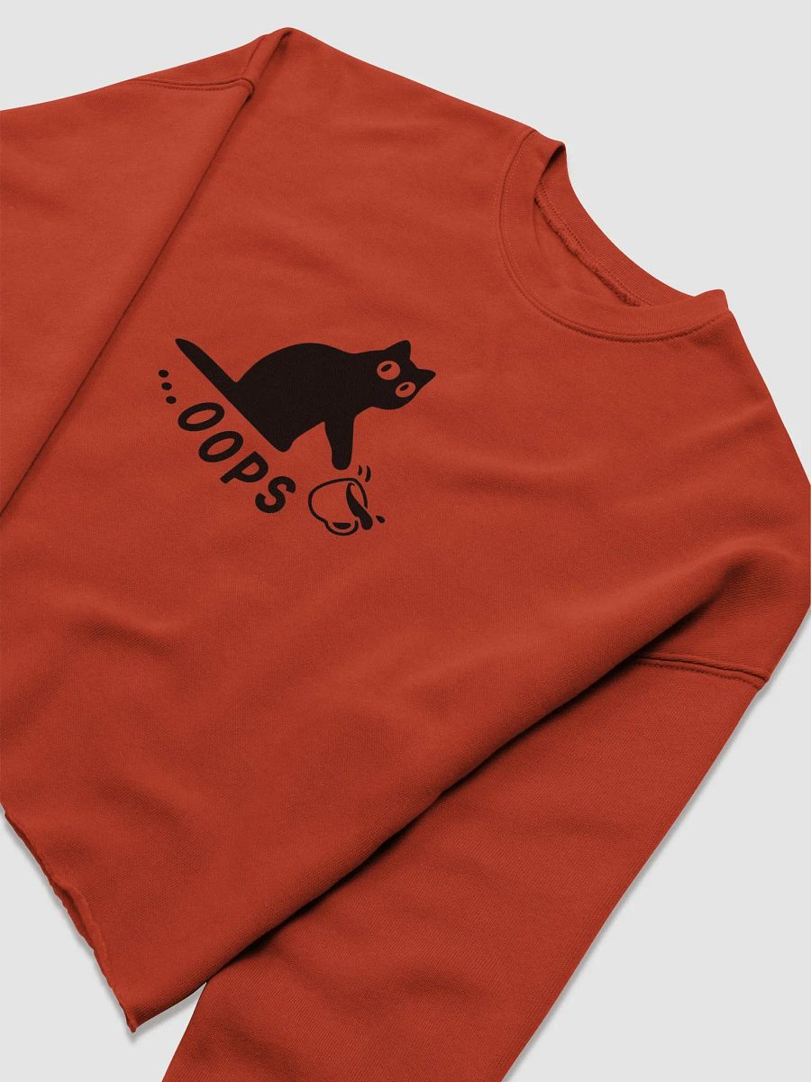 Oops! Cat Silhouette Knockover Crop Sweatshirt product image (13)