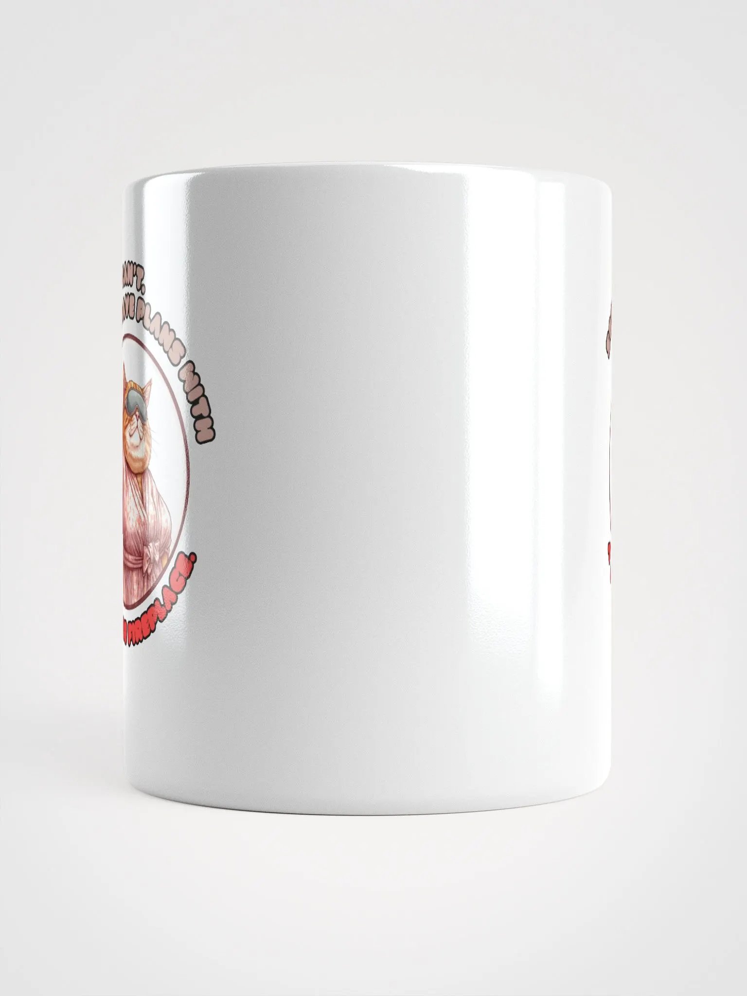 Cozy Cat - Sorry, I Can't. I Have Plans With a YouTube Fireplace | White Glossy Mug product image (15)