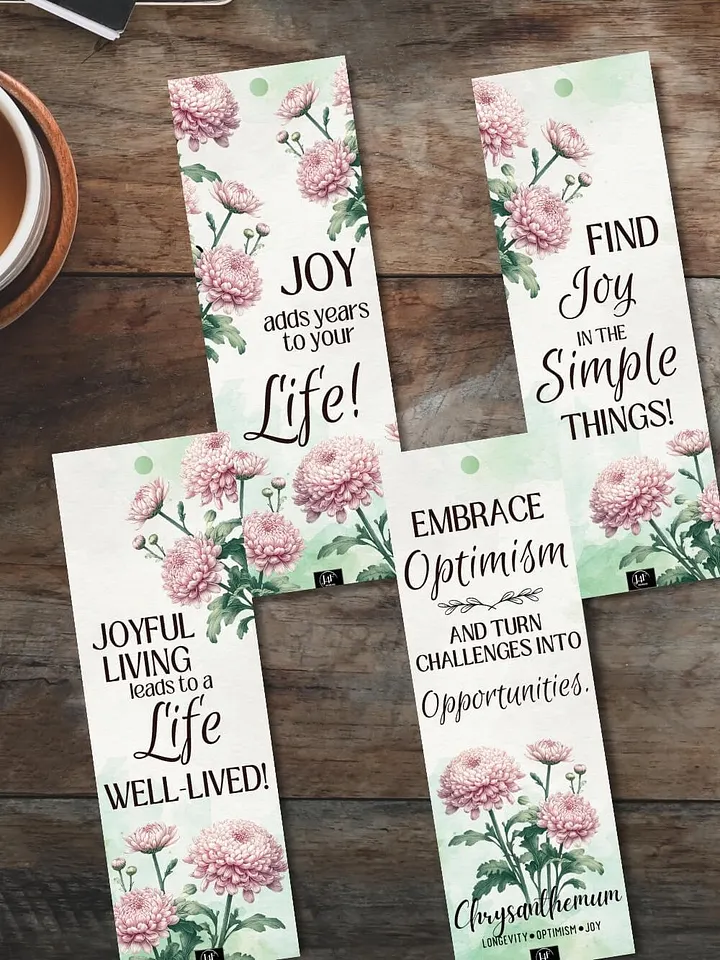 FREE Chrysanthemum Bookmark Printable, Inspirational Sayings With November's Birth Month Flower product image (1)