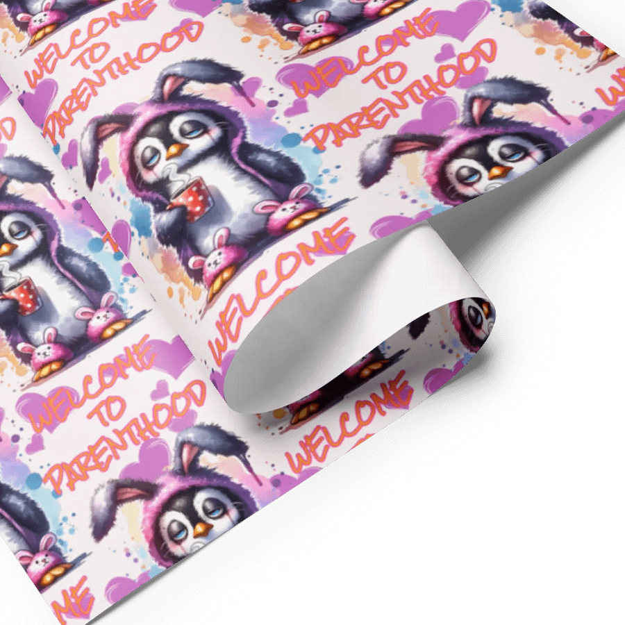 Welcome To Parenthood Funny New Parents Gift Wrapping Paper 3 Sheet Set #1 product image (3)