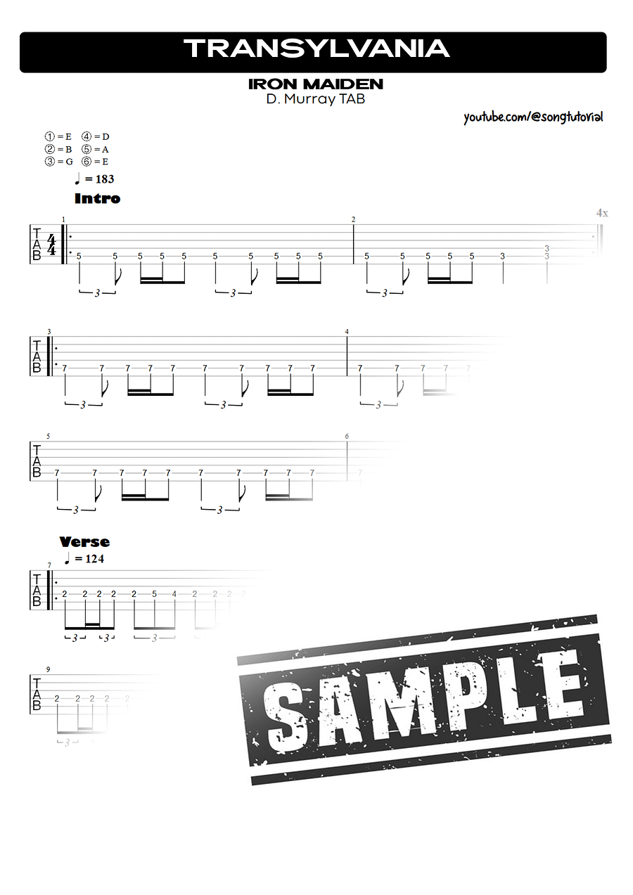 Transylvania PDF TAB + Backing Track MP3 product image (2)