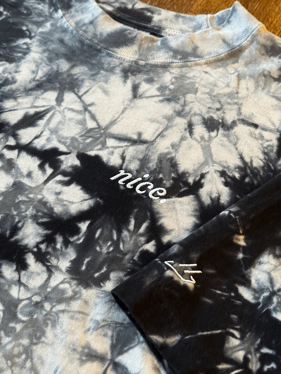 Nice. Embroidered Tie Dye Tee (Black/White) product image (2)