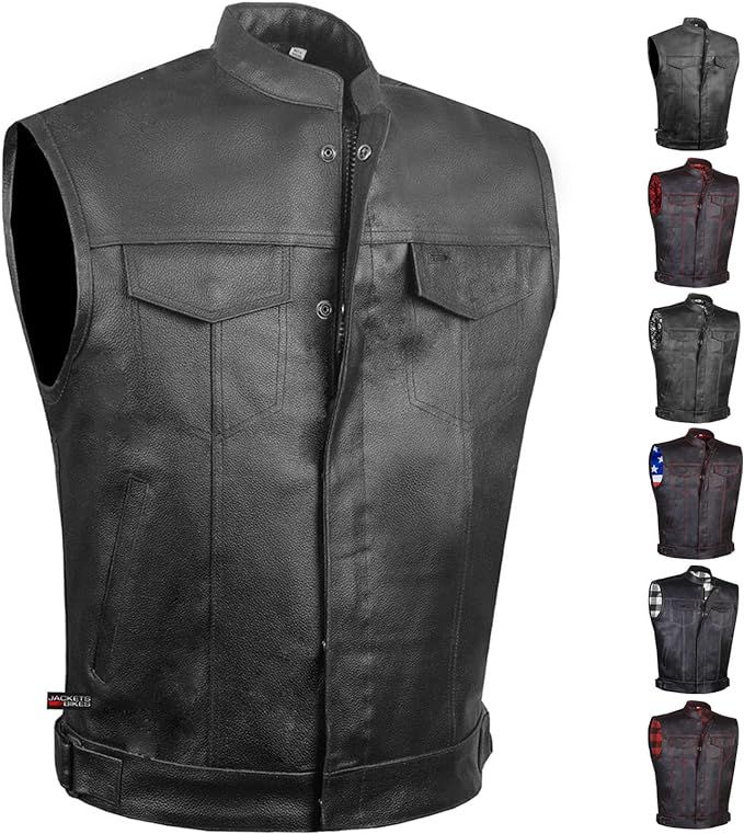 Black Leather Punk Vest [MENS] product image (1)