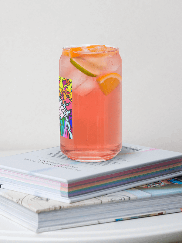 Vibrant Glass Can: A Fusion of Art and Function - Wave at Sunset product image (10)