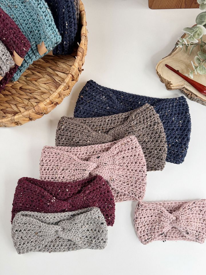 Easy Tweedy Crochet Ear Warmer Pattern PDF product image (2)