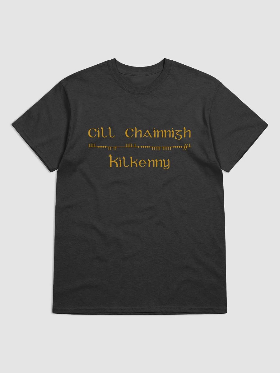 Kilkenny/Cill Chainnigh Scholastic style Ogham printed Black T-shirt product image (1)