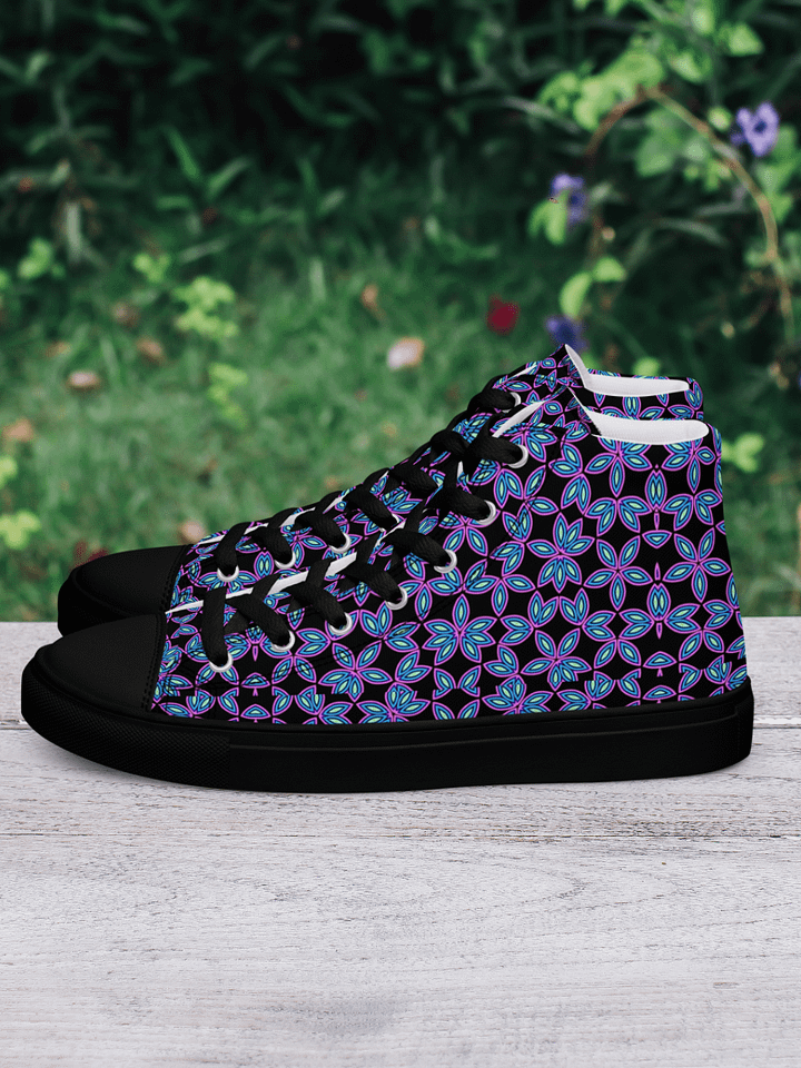 Floral Geometry High Top Canvas Shoes product image (1)