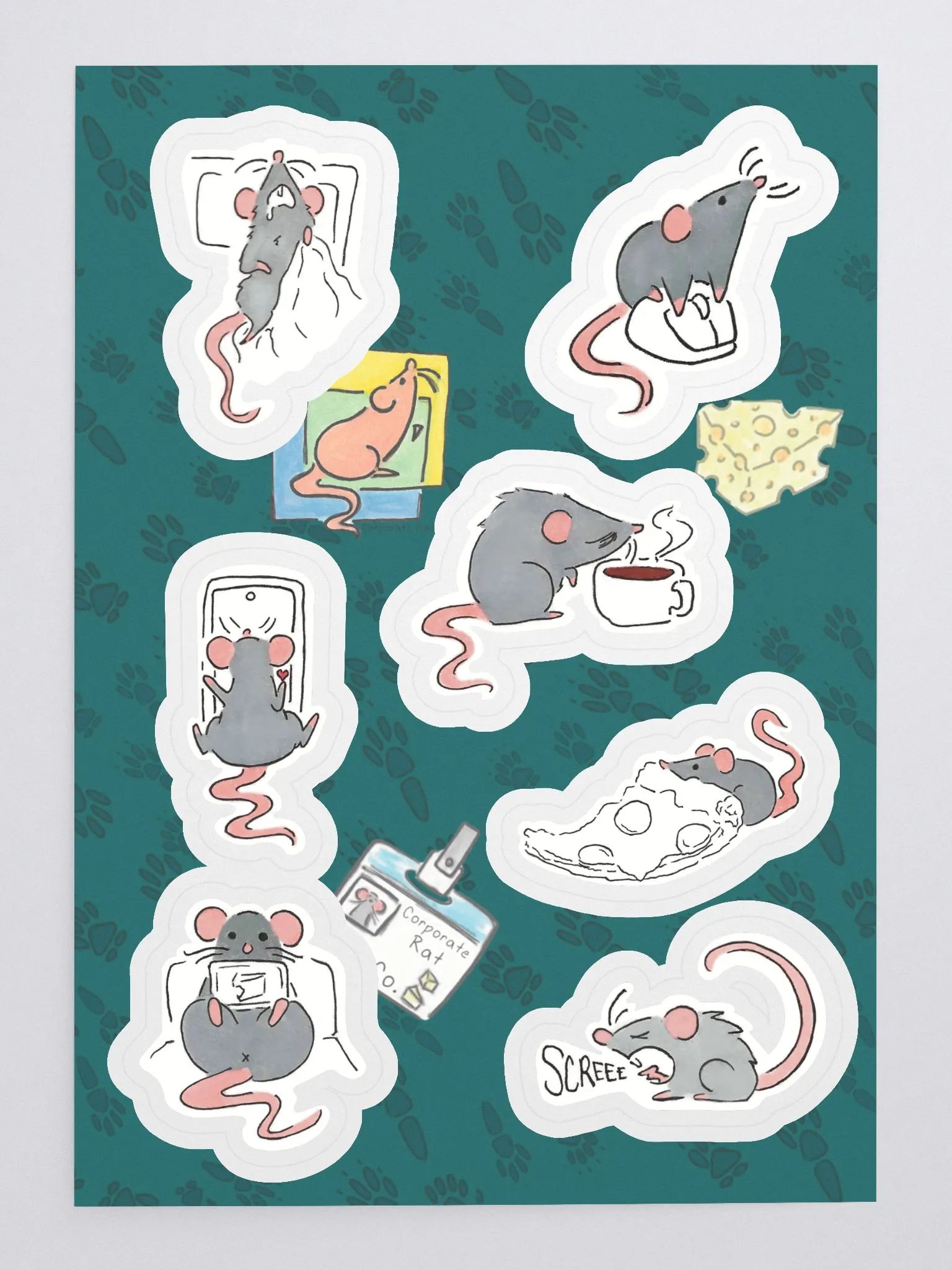 A Day in the Life of Corporate Rat Sticker Sheet product image (3)