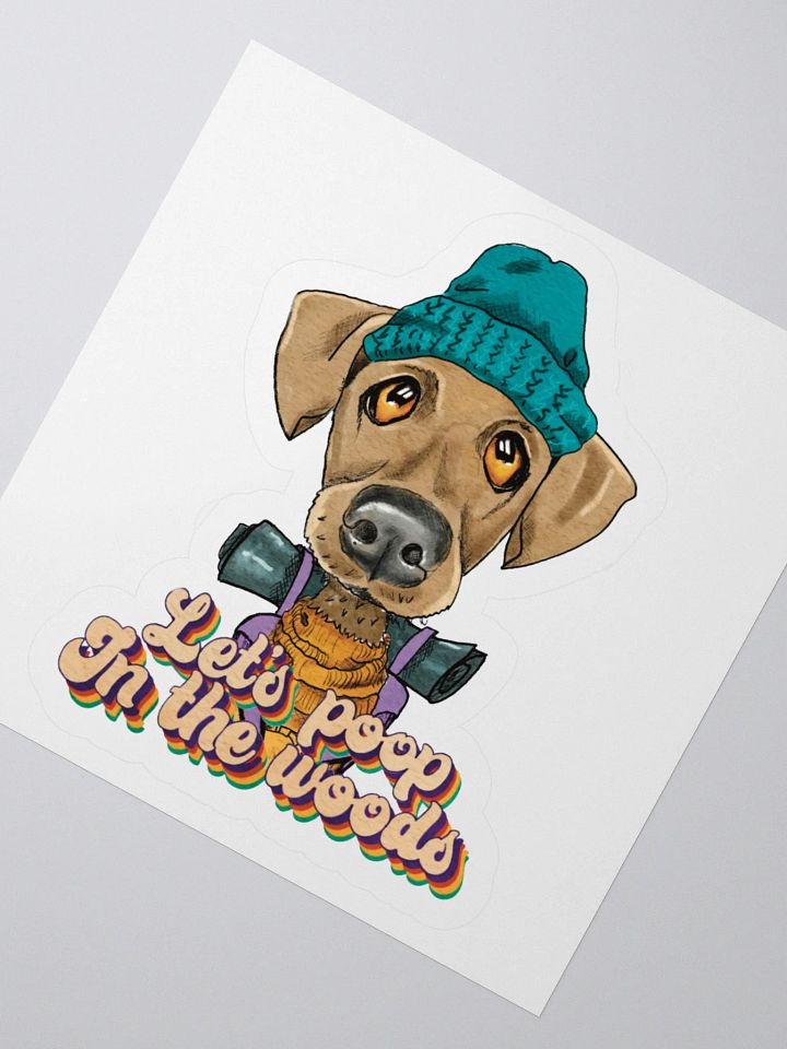 Camping Dog Sticker Let's poop in the woods product image (6)