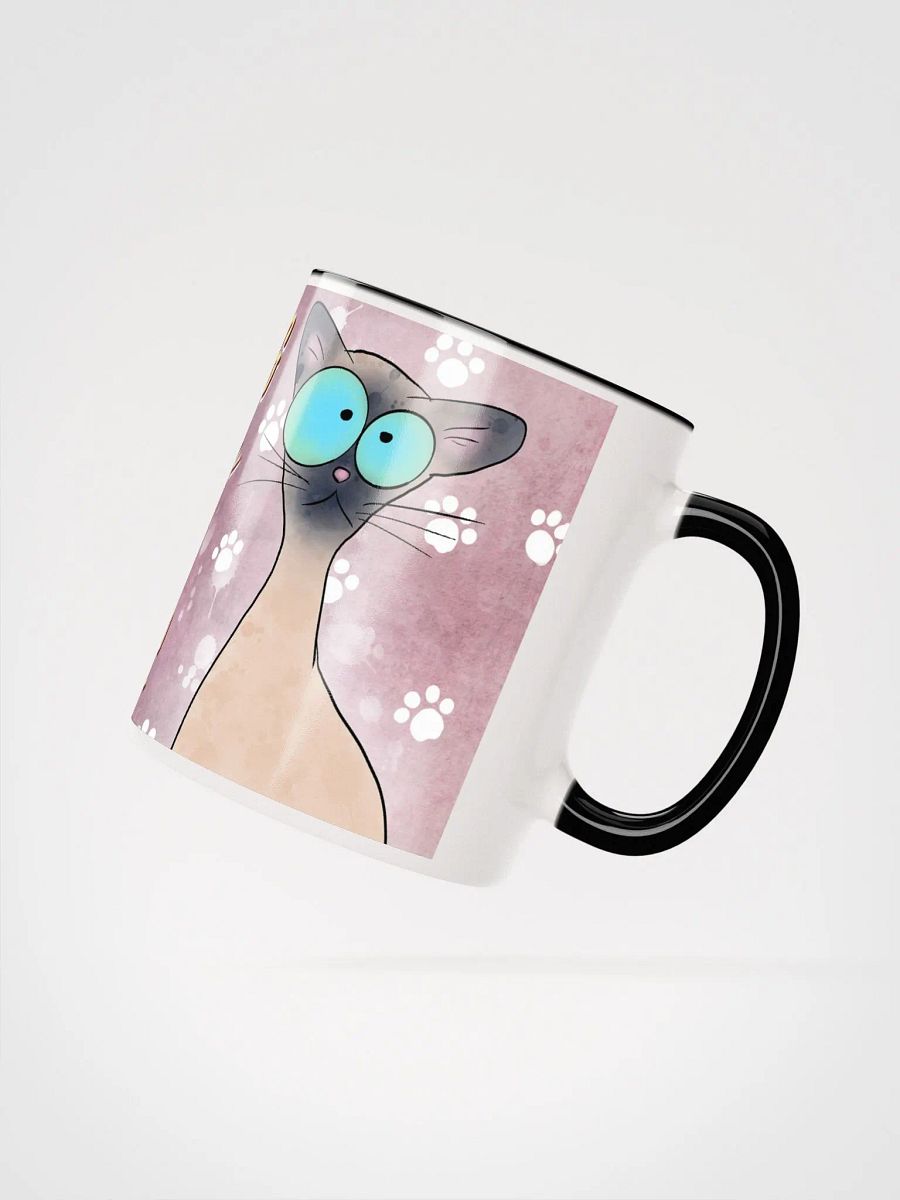Morning Coffee With My Siamese Cat Accent Mug product image (4)