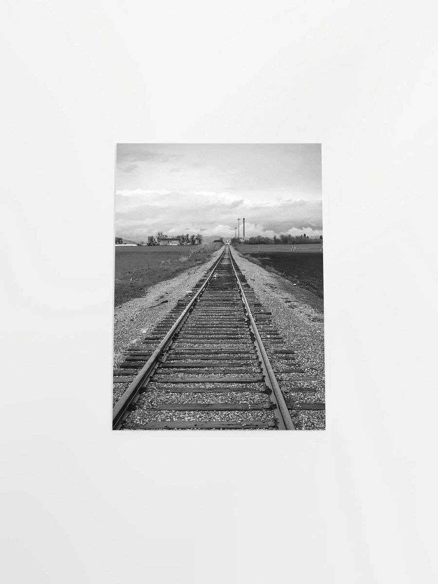 Black & White Train on Tracks - Poster product image (4)