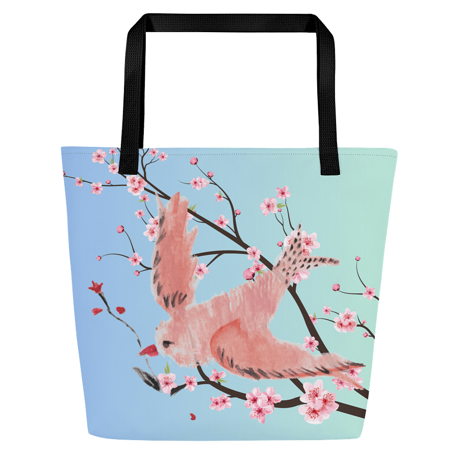 Pink Bird Tote Bag – Cute All-Over Print Bag for Bird Lovers, Aesthetic Gift for Nature & Animal Fans product image (7)